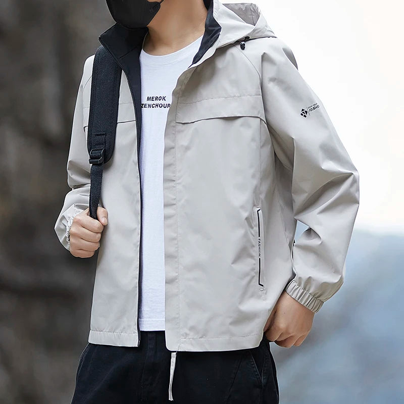 New Windbreaker Hiking Jackets Men Motorcycle Military Clothing Waterproof Man Hooded Jacket Camping Outdoor Men's Trekking Coat