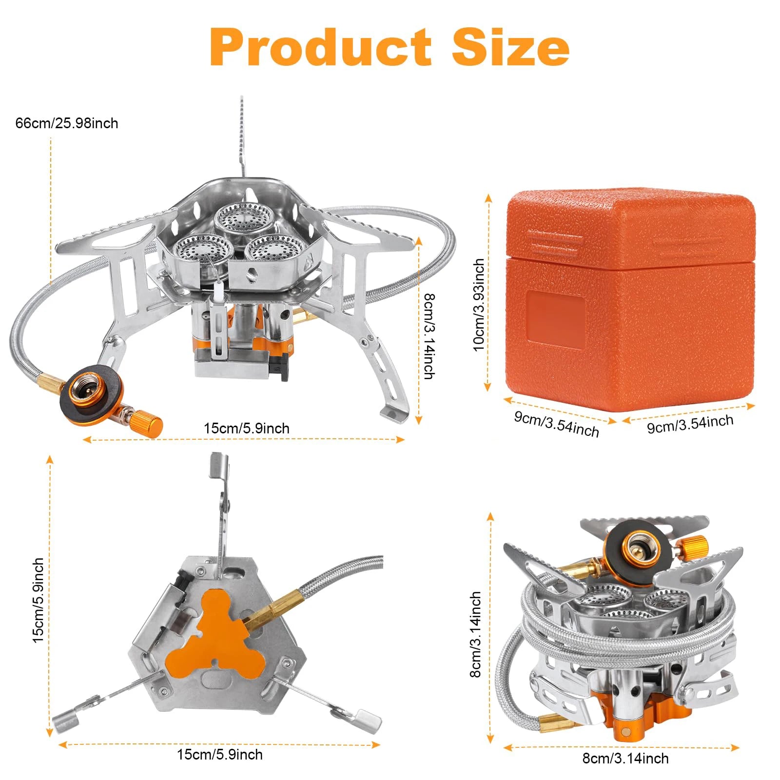 5800W High-Power Camping Gas Stove, Windproof Outdoor Gas Stove, Portable Ultra-Light Windproof Burner, Camping Hiking Gear