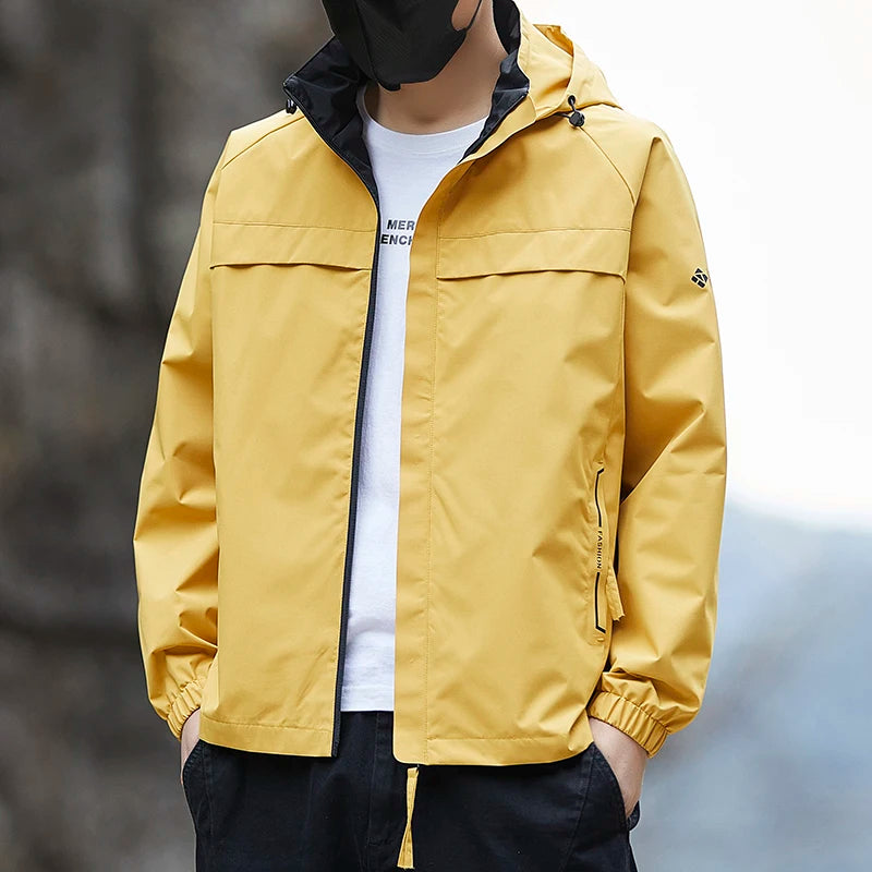 New Windbreaker Hiking Jackets Men Motorcycle Military Clothing Waterproof Man Hooded Jacket Camping Outdoor Men's Trekking Coat